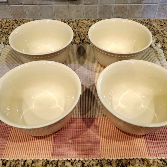 Pottery Barn China "EMMA" Yellow Cereal Bowl 6" Diameter ~ Lot of 4 - Picture 1 of 4